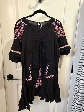 FREE PEOPLE- S, Black Boho Dress